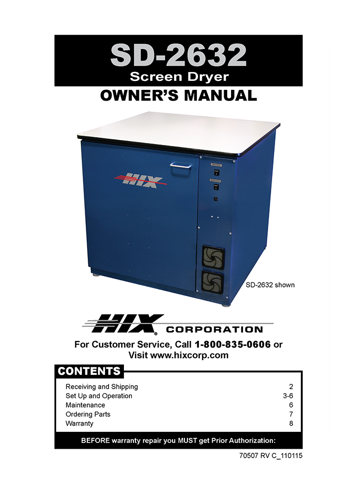 70507 RV C Screen Drying Cabinet Manual Icon