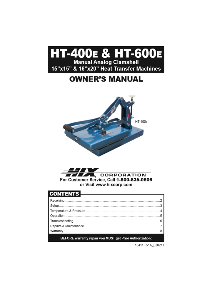 10411 HT400E & HT600E Manual Icon