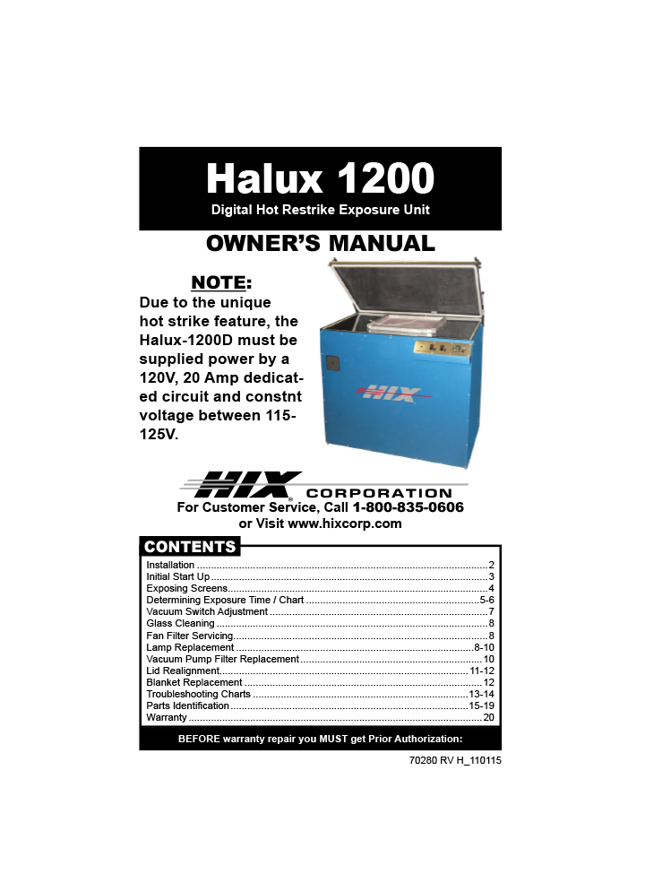 70280 Halux 1200 Manual Icon