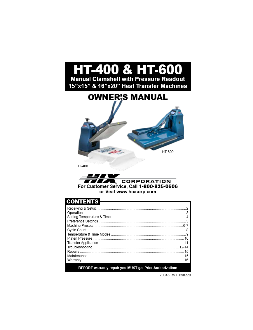 70345 HT400 & HT600 Manual Icon